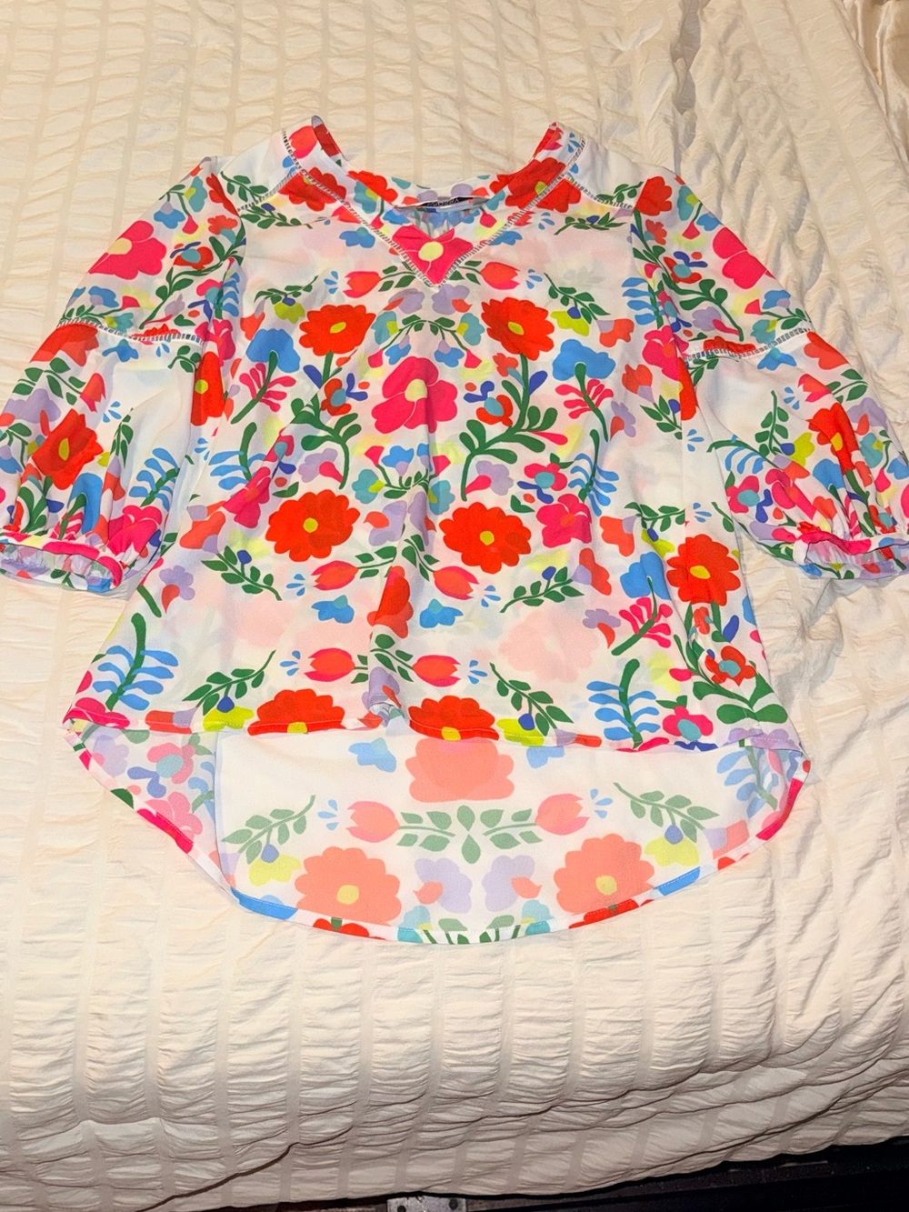 Crosby by Mollie Burch Floral V-neck Long Sleeve Flowy Top